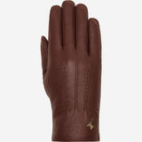 Julia (brown) - goatskin leather gloves with luxury faux fur lining & touchscreen feature  - Schwartz & von Halen - US - 1