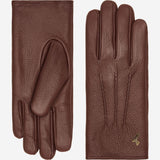 Julia (brown) - goatskin leather gloves with luxury faux fur lining & touchscreen feature