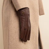 Brown Leather Gloves Women Josie - Schwartz & von Halen® - Premium Leather Gloves - 9