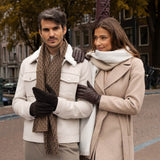 Kira (brown) - sheepskin leather gloves with wool/cashmere lining & touchscreen feature  - Schwartz & von Halen - US - 12