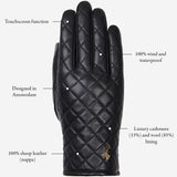 Kira (black) - sheepskin leather gloves with wool/cashmere lining & touchscreen feature  - Schwartz & von Halen - US - 10