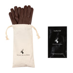Women’s Brown Suede Leather Gloves Giocante - Schwartz & von Halen® - Premium Leather Gloves - Storage bag & leather gel