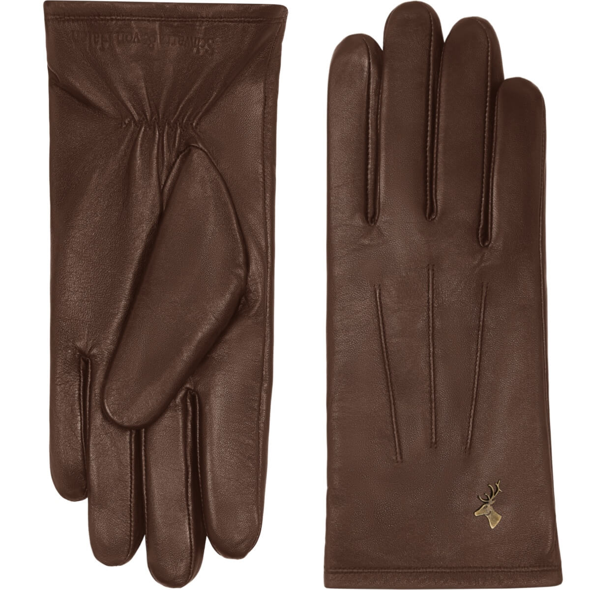 Women's Leather Gloves Dark Brown Lily - Schwartz & von Halen® - Premium Leather Gloves - 2