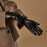 Luna - vegan leather gloves with warm fleece lining & touchscreen feature