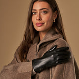 Luna - vegan leather gloves with warm fleece lining & touchscreen feature