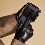 Luna - vegan leather gloves with warm fleece lining & touchscreen feature