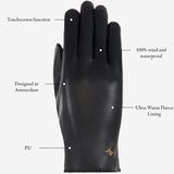 Luna - vegan leather gloves with warm fleece lining & touchscreen feature