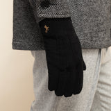 Matthew (black) - suede goatskin leather gloves with luxurious sheep fur lining  - Schwartz & von Halen - US - 6