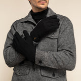 Matthew (black) - suede goatskin leather gloves with luxurious sheep fur lining  - Schwartz & von Halen - US - 10