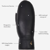 Mia – stylish leather mittens with luxurious lambswool lining & touchscreen feature  - Schwartz & von Halen - US - 9