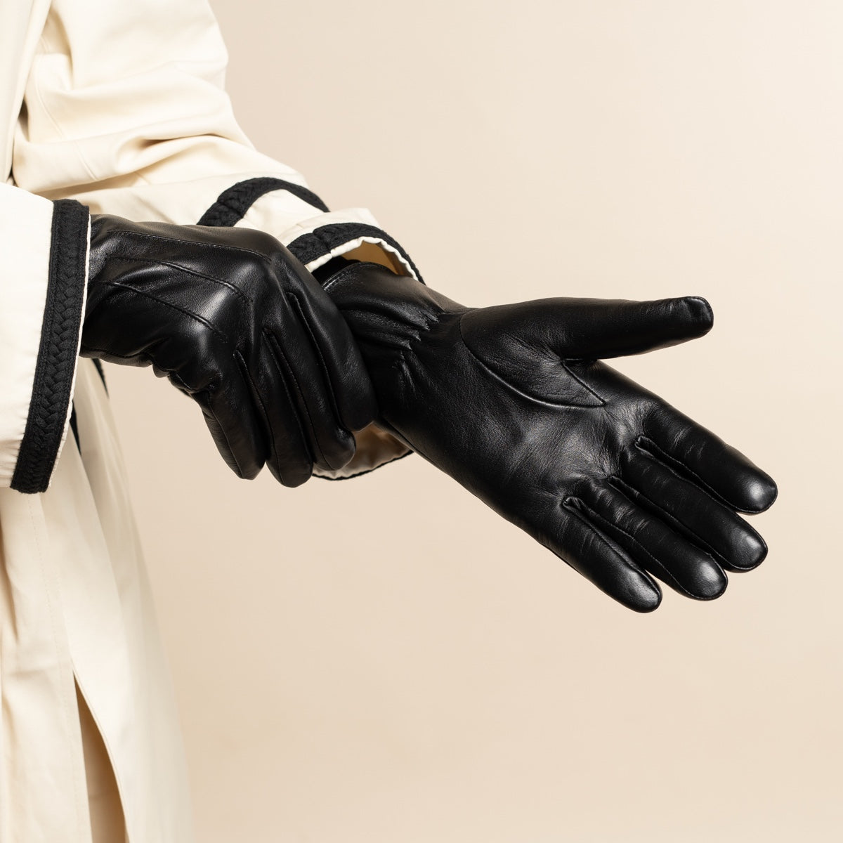 Sheepskin Women's Leather Gloves Black Olivia - Schwartz & von Halen® UK - Premium Leather Gloves - 11