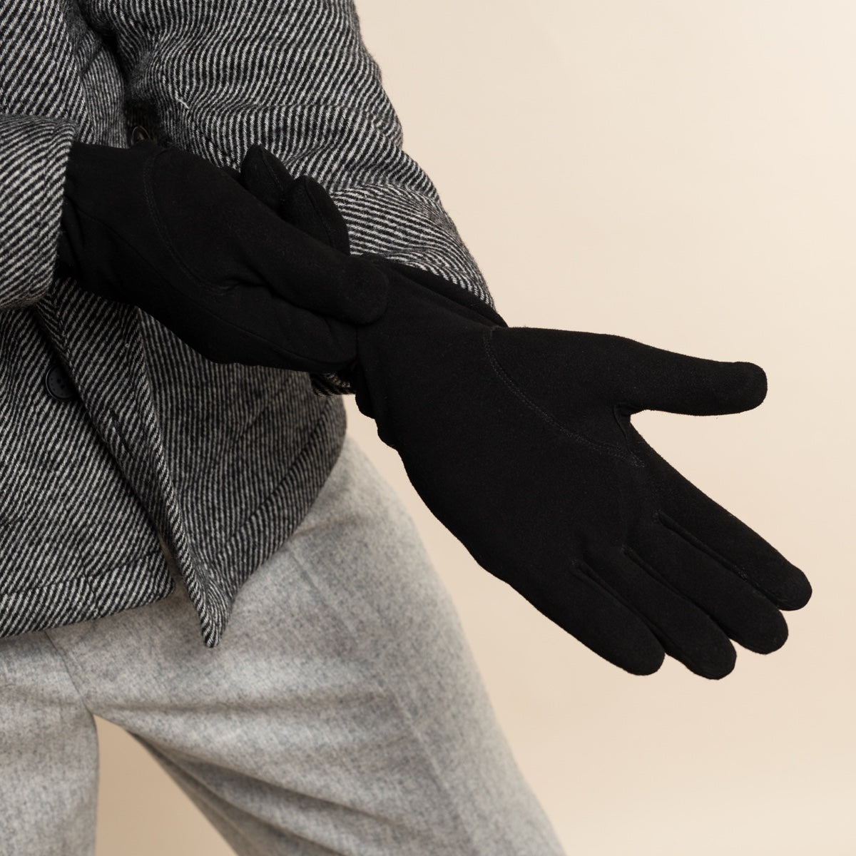 Suede Leather Gloves Black Men Rex - Schwartz & von Halen® - Premium Leather Gloves - 9