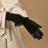 Riley – sheepskin leather gloves with knit cuff and touchscreen feature