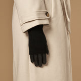 Riley – sheepskin leather gloves with knit cuff and touchscreen feature