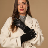 Riley – sheepskin leather gloves with knit cuff and touchscreen feature