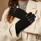 Riley – sheepskin leather gloves with knit cuff and touchscreen feature