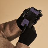 Riley – sheepskin leather gloves with knit cuff and touchscreen feature