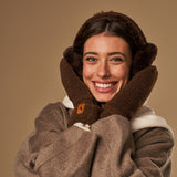 Sophia (brown) - Ultra-soft teddy mittens with warm faux fur lining