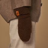 Sophia (brown) - Ultra-soft teddy mittens with warm faux fur lining