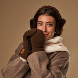 Sophia (brown) - Ultra-soft teddy mittens with warm faux fur lining