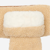 Sophia (beige) - suede teddy mittens with warm faux fur lining