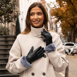 Luxury Leather Gloves Black Women Vera - Schwartz & von Halen® - Premium Leather Gloves - 9