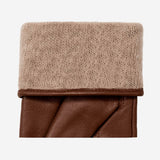 Ivy (brown) - sheepskin leather gloves with wool/cashmere lining & touchscreen feature  - Schwartz & von Halen - US - 3