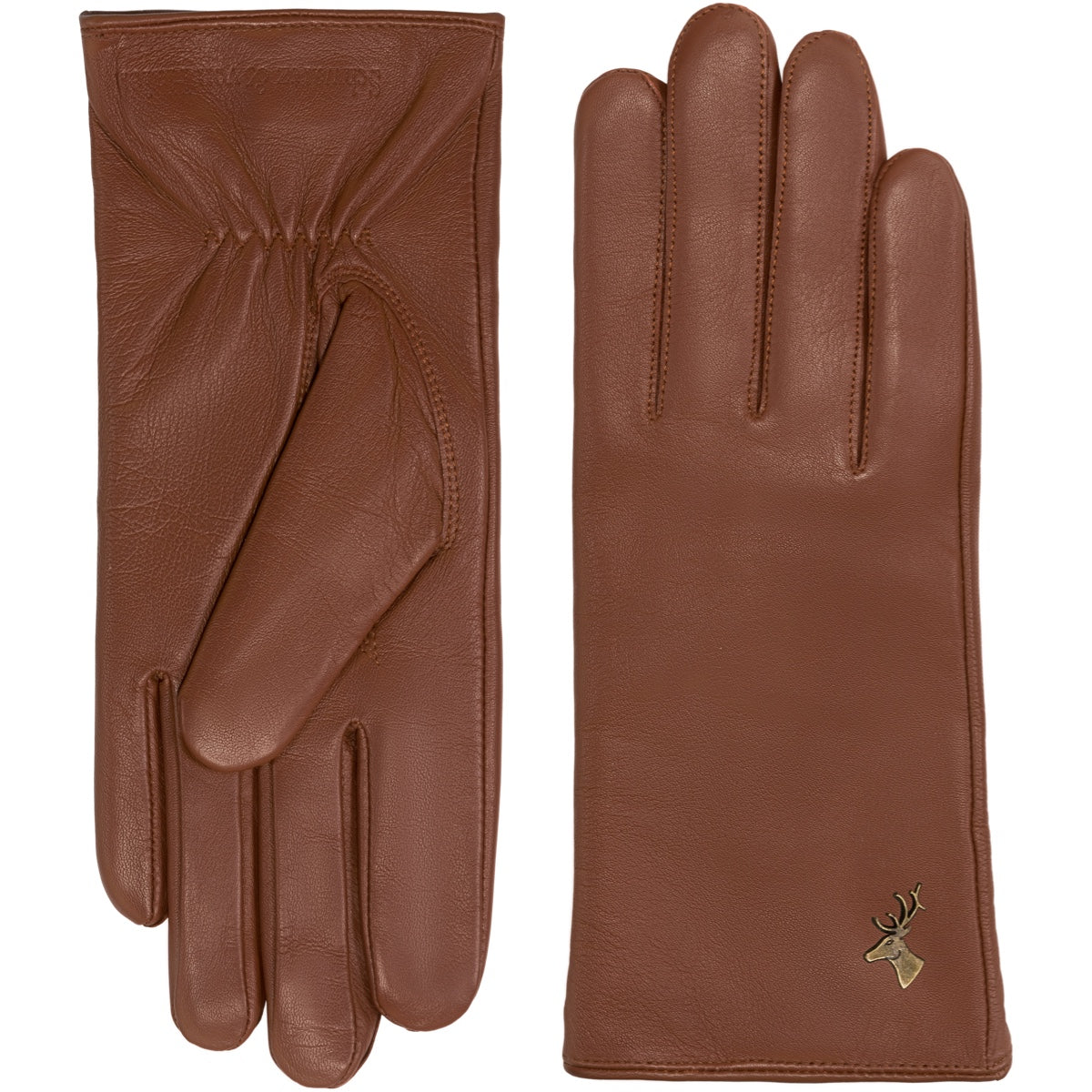 Cognac Leather Gloves Women Madison - Schwartz & von Halen® - Premium Leather Gloves - 2