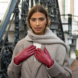 Red Leather Gloves Women Bardot - Schwartz & von Halen® - Premium Leather Gloves - 6