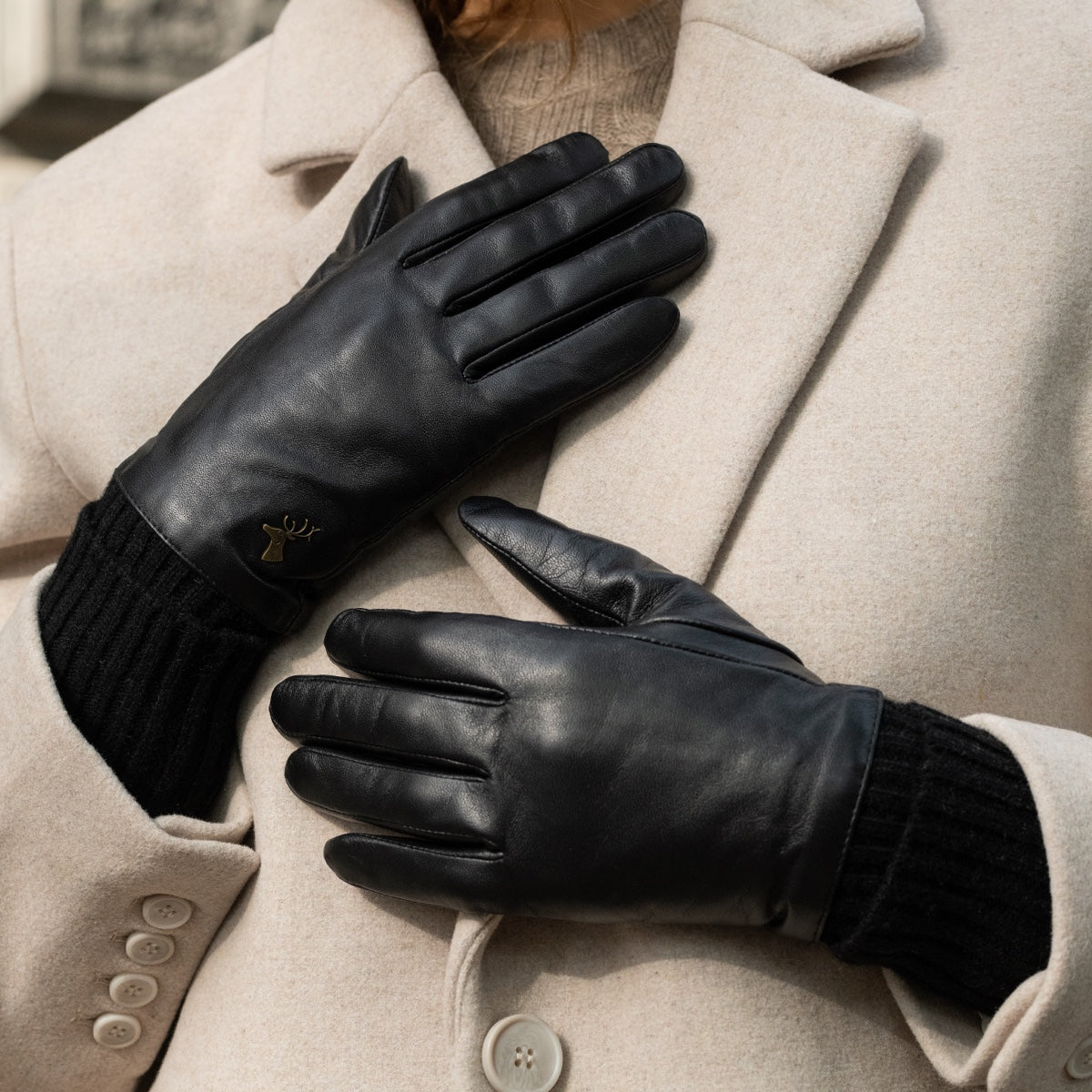 Women's Leather Gloves Black Riley - Schwartz & von Halen® - Premium Leather Gloves - 6