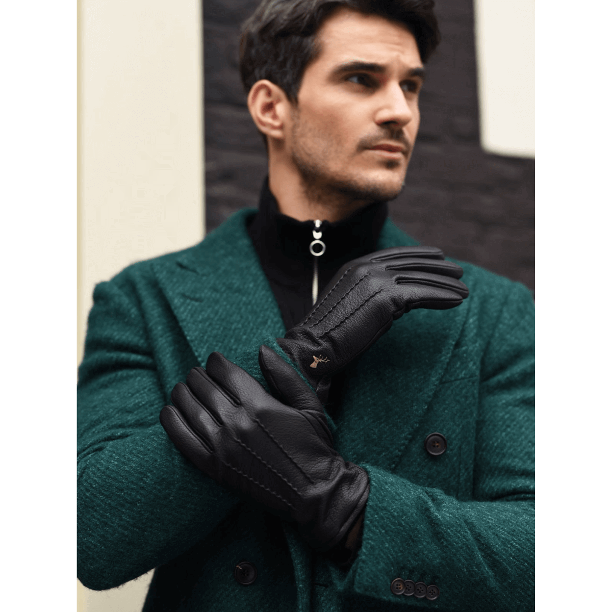 Men's Leather Gloves Black Harvey - Schwartz & von Halen® - Premium Leather Gloves - 8