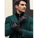 Men's Leather Gloves Black Harvey - Schwartz & von Halen® - Premium Leather Gloves - 8