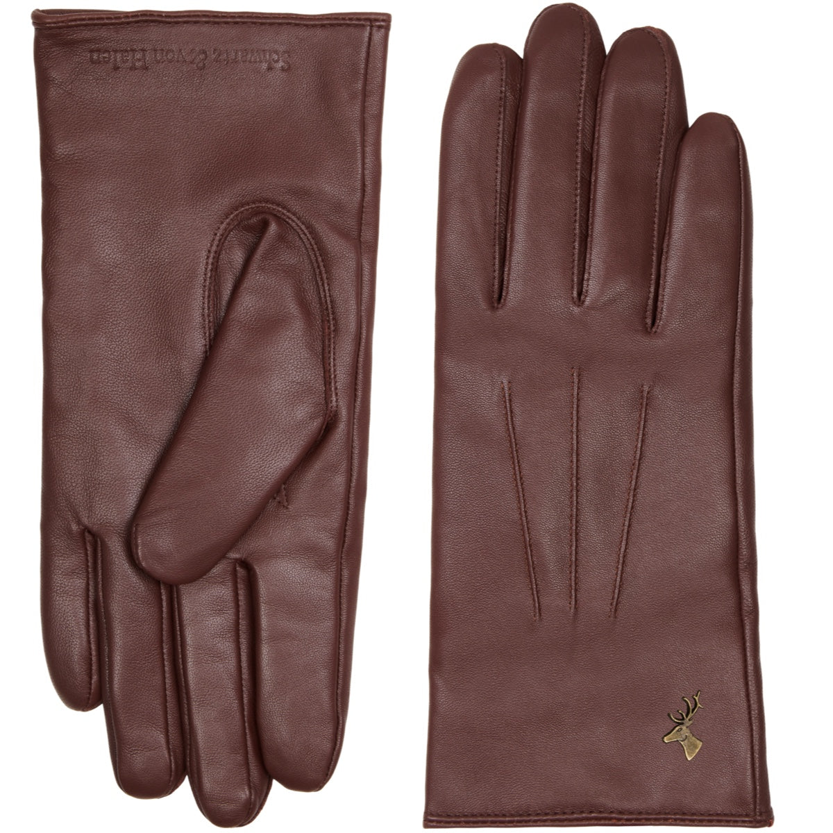 Classic Leather Gloves Brown Men James - Schwartz & von Halen® - Premium Leather Gloves - 2